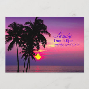 PixDezines Hawaiian Sunset tropical wedding Invitation