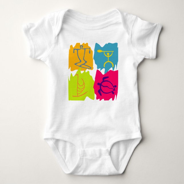 PixDezines Hawaiian Symbols Baby Bodysuit (Front)