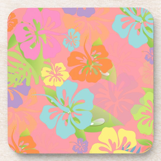 PixDezines hibiscus/diy background Coaster (Front)