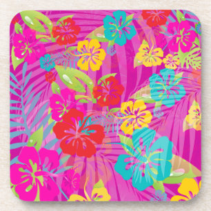 PixDezines hibiscus/DIY background colour Coaster