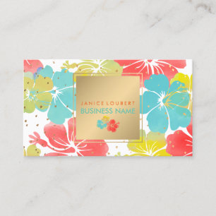 PixDezines Hibiscus/Gold Specks/DIY Background Business Card