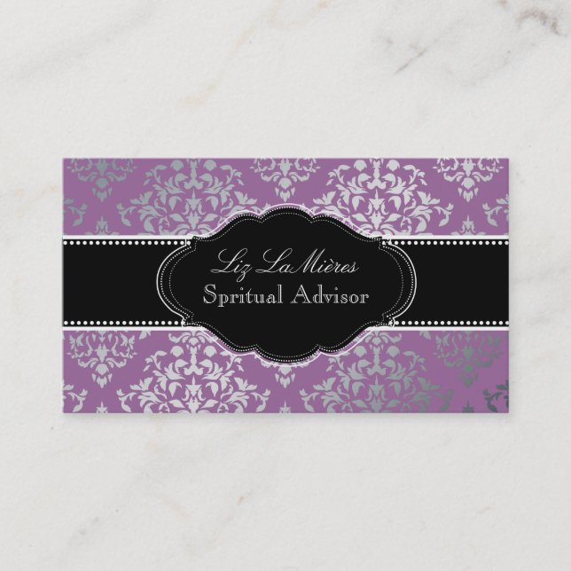 PixDezines Josephine Damask/DIY background Business Card (Front)