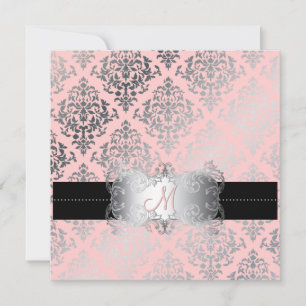 PixDezines Josephine Damask/DIY background colour! Invitation