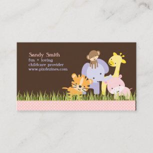 PixDezines Jungle of Fun Daycare Business Card