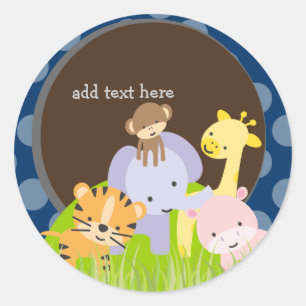 PixDezines Jungle stickers/customised background Classic Round Sticker