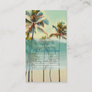 PixDezines kailua bay/vintage hawaiian beach Business Card
