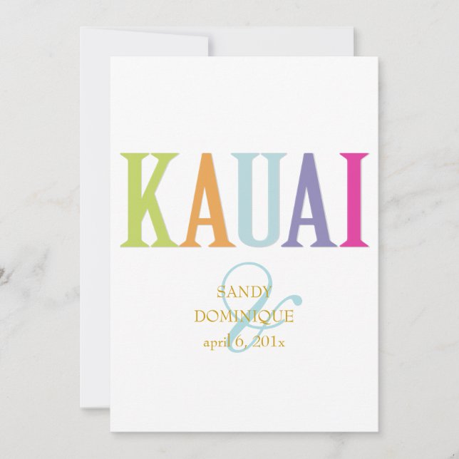 PixDezines Kauai/DIY colours Invitation (Front)