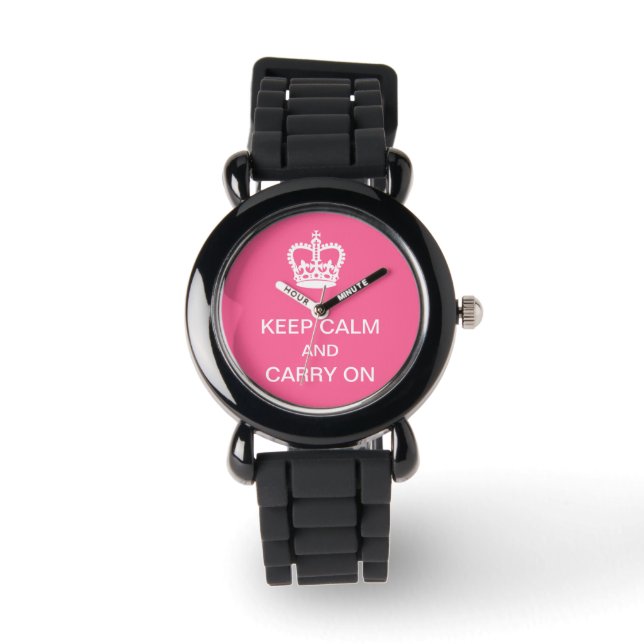 PixDezines keep calm/diy text+background colour Watch (Front)
