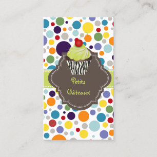 PixDezines keylime swirls cupcake+bubble gums Business Card
