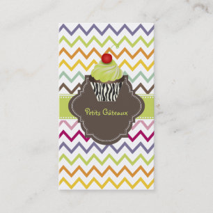 PixDezines keylime swirls cupcake+chevron Business Card