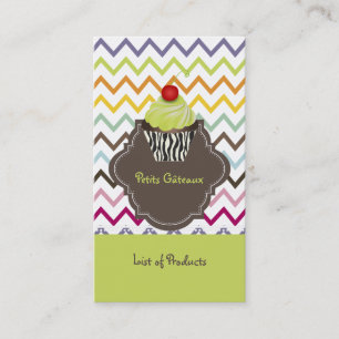 PixDezines keylime swirls cupcake+chevron Business Card