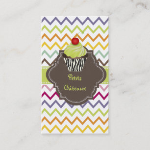 PixDezines keylime swirls cupcake+chevron Business Card