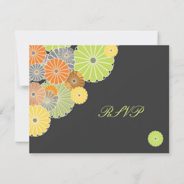 PixDezines Kiku (chrysanthemum) RSVPs require 5x7 RSVP Card (Front)
