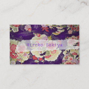 PixDezines kimono/faux chirimen/orleanders Business Card