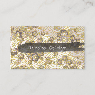 PixDezines kimono/faux chirimen/sakura Business Card