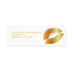 PixDezines kiss/lips/gold tone