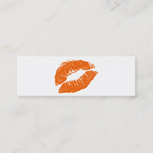 PixDezines kiss orange lips Mini Business Card