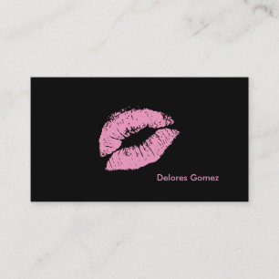 PixDezines kiss powder pink lips Business Card