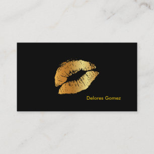 PixDezines kiss with golden lips Business Card