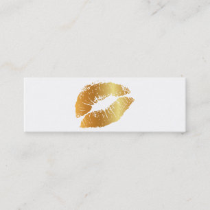 PixDezines kiss with golden lips Mini Business Card