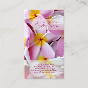 PixDezines KONA PINK PLUMERIAS Business Card