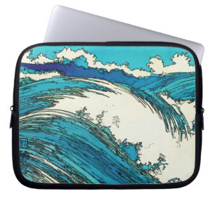 PixDezines konen uehara ocean waves, 上原 Laptop Sleeve