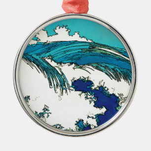 PixDezines konen uehara ocean waves, 上原 Metal Tree Decoration