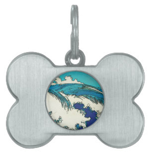PixDezines konen uehara ocean waves, 上原 Pet ID Tag