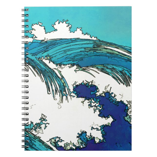 PixDezines konen uehara ocean waves, 上原 Spiral Notebook (Front)