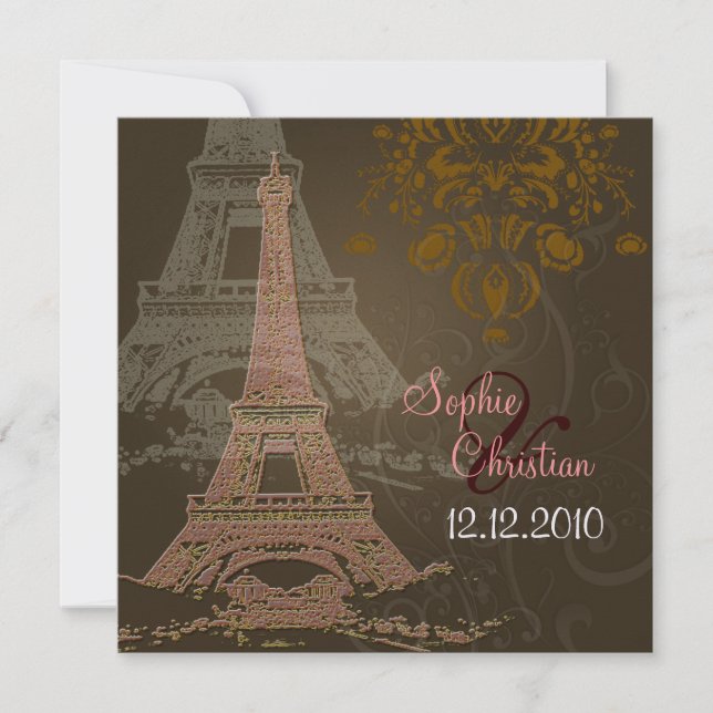 PixDezines La Nuit Paris Invitations (Front)