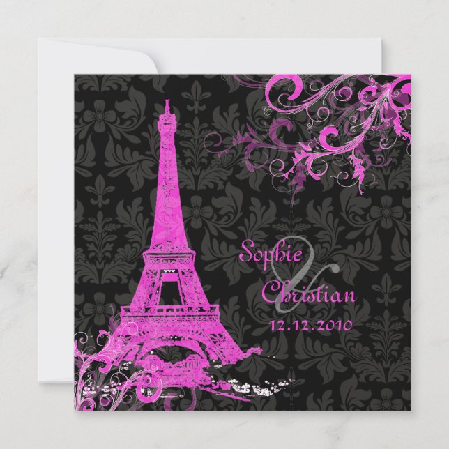 PixDezines la tour eiffel/paris Invitation (Front)