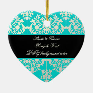 PixDezines leila damask/DIY background Ceramic Tree Decoration