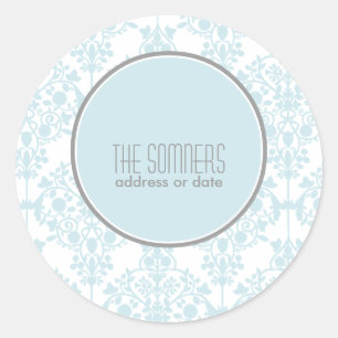 PixDezines leila damask, DIY colours Classic Round Sticker