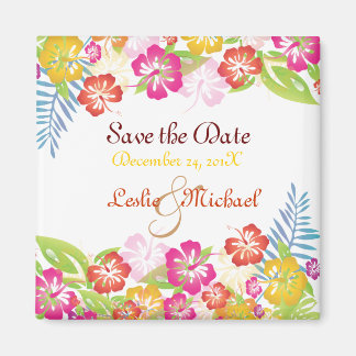 PixDezines Leis Hibiscus, Save the Date Magnet