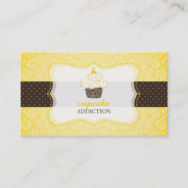 PixDezines lemon zest cupcake/pâtisserie Business Card (Front)