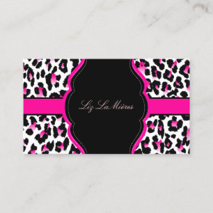 PixDezines Leopard, sassy hot pink Business Card