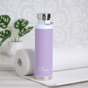 PixDezines Lilac Purple DIY Colour Monogram Water Bottle