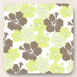 PixDezines lime hibiscus/diy background Coaster