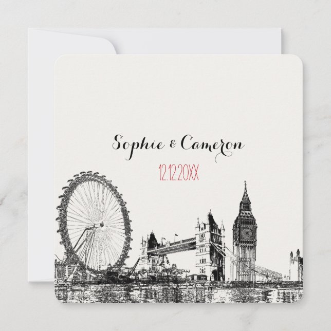PixDezines london/DIY background colour Invitation (Front)