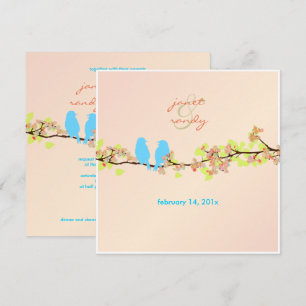 PixDezines LOVE BIRDS/BLUE/DIY BACKGROUND Invitation