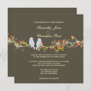 PixDezines LOVE BIRDS/DIY BACKGROUND COLOR Invitation