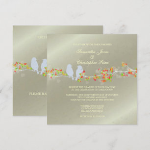 PixDezines LOVE BIRDS/DIY BACKGROUND COLOR Invitation
