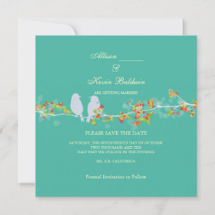PixDezines LOVE BIRDS/DIY BACKGROUND COLOR Save The Date