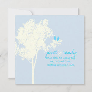 PixDezines Love Birds, Snow Ash Tree/DIY colour! Invitation