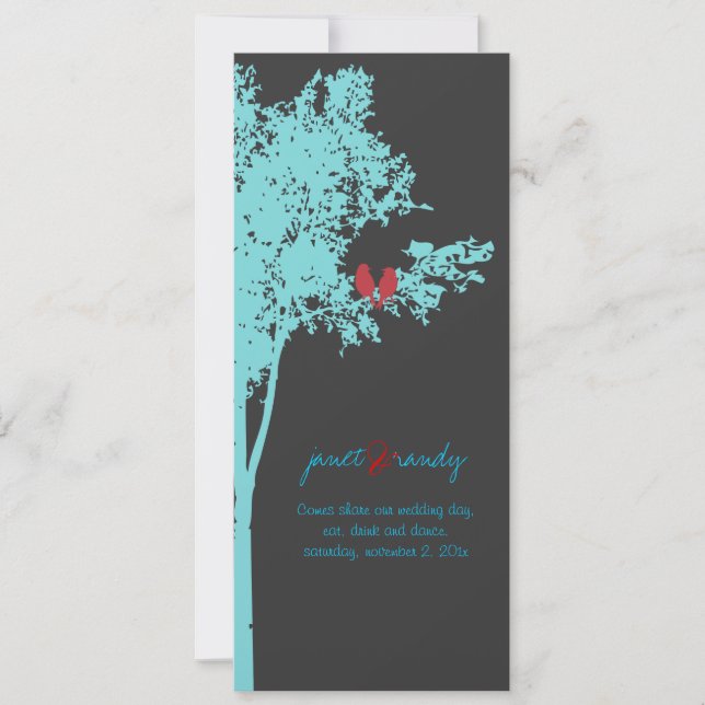 PixDezines Love Birds, Teal Ash Tree/DIY colour! Invitation (Front)