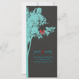 PixDezines Love Birds, Teal Ash Tree/DIY colour! Invitation