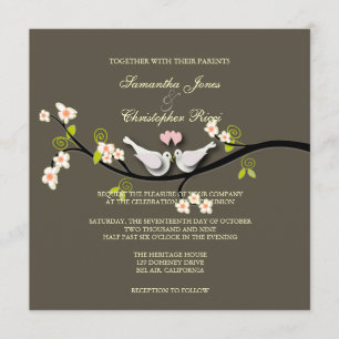 PixDezines Love Birds/White Doves Invitation