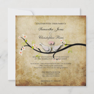 PixDezines love doves/diy background colour Invitation