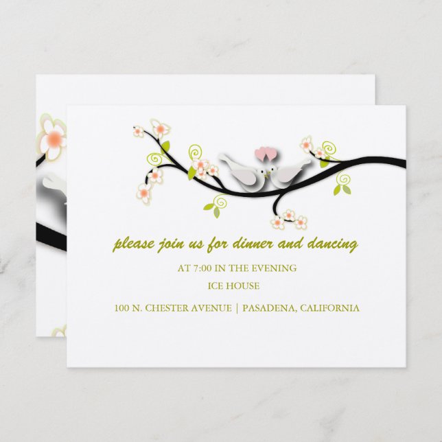 PixDezines love doves/diy background colour Invitation (Front/Back)