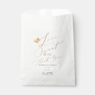PixDezines LOVE IS SWEET+FAUX GOLD HEART Favour Bags